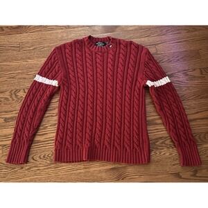 VTG Ralph Lauren Polo Jeans Co Red Chunky Cable Knit Sweater Womens Large
